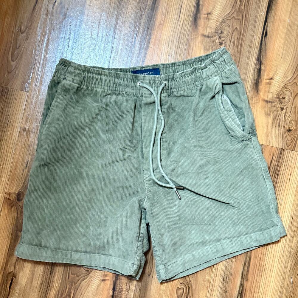 American Eagle Outfitters Men’s  Sage Green Corduroy Trekker Shorts